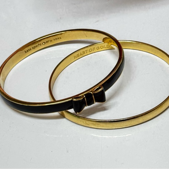 Kate Spade, Two New Bangles. Black & Gold Bow and Gold Bangle - Picture 9 of 9